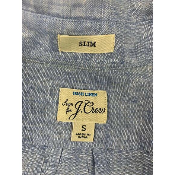 J Crew Baird McNutt Irish Linen Shirt Men (S) Blue Slim Button Down Long Sleeve - Picture 4 of 9